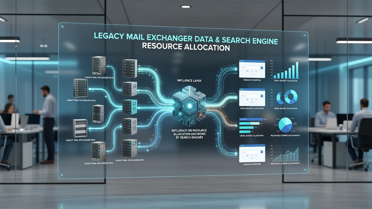 Flowchart illustrating how search engines reference archived MX records during resource allocation after ownership transfers
